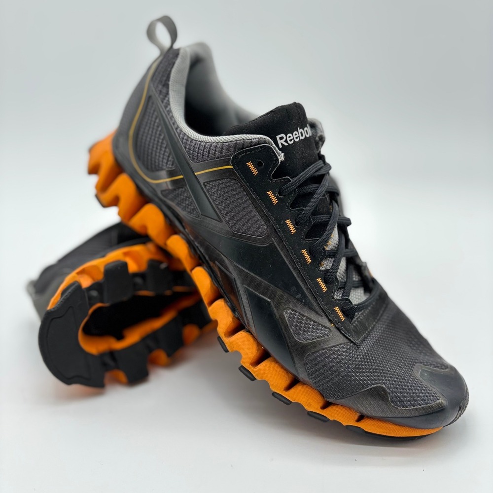 Reebok ZigTech Men Black Orange Running Shoes Sneakers J89795 Size 10.5